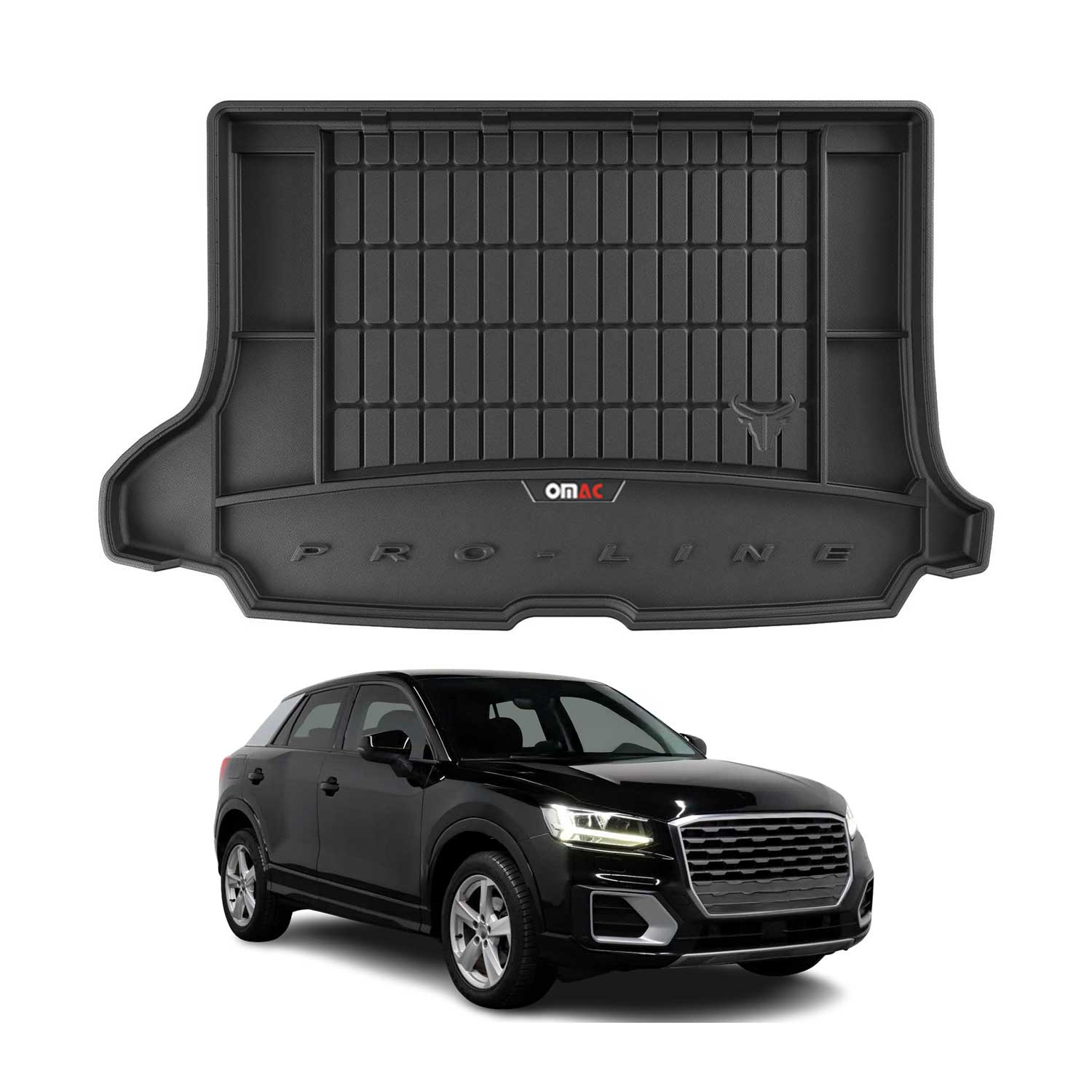 Omac Gummi Kofferraumwanne Für Audi Q2 2017-2026 Tpe Laderaumwanne Schwarz