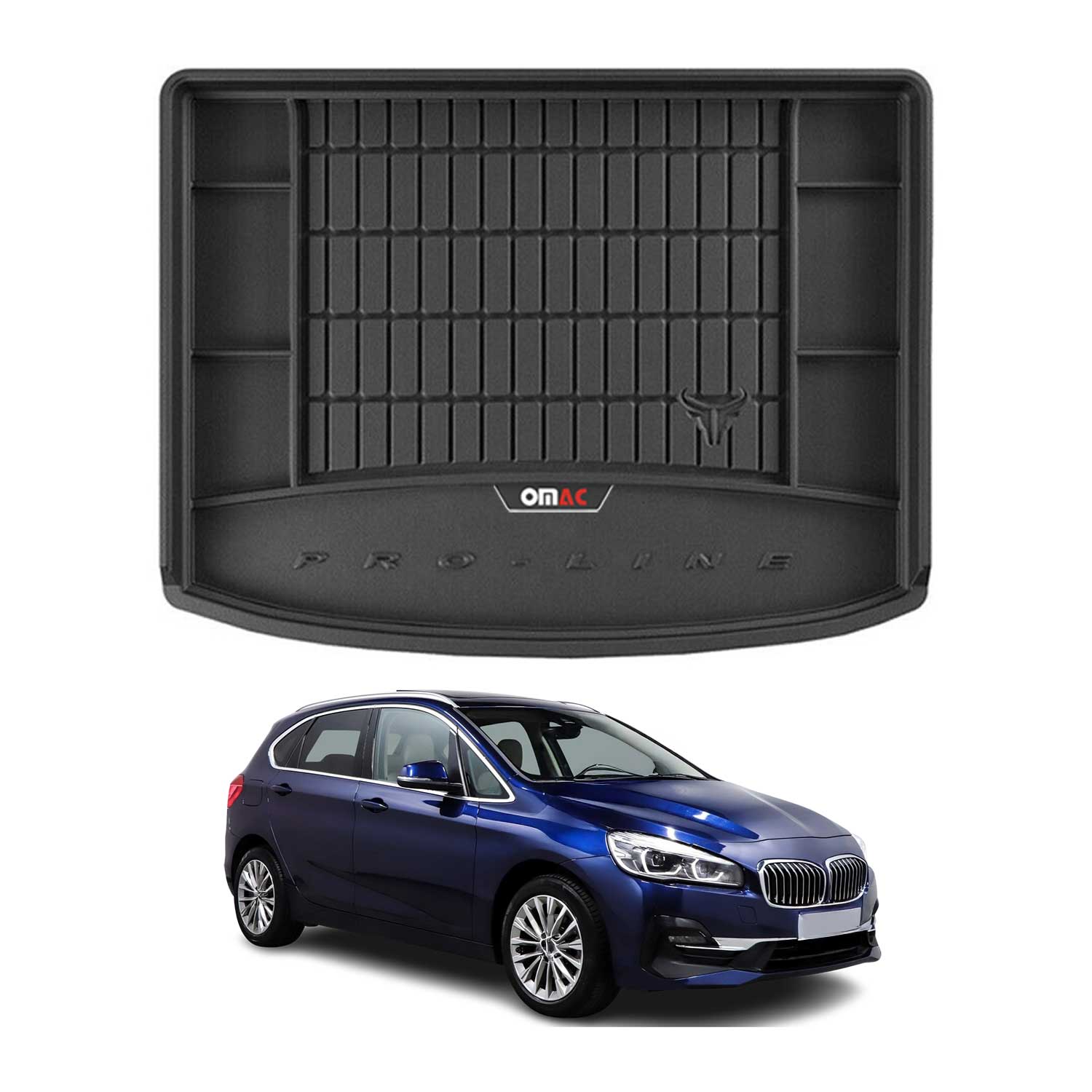 Omac Gummi Kofferraumwanne Für Bmw 2er Active Tourer F45 2014-2021 Tpe Schwarz