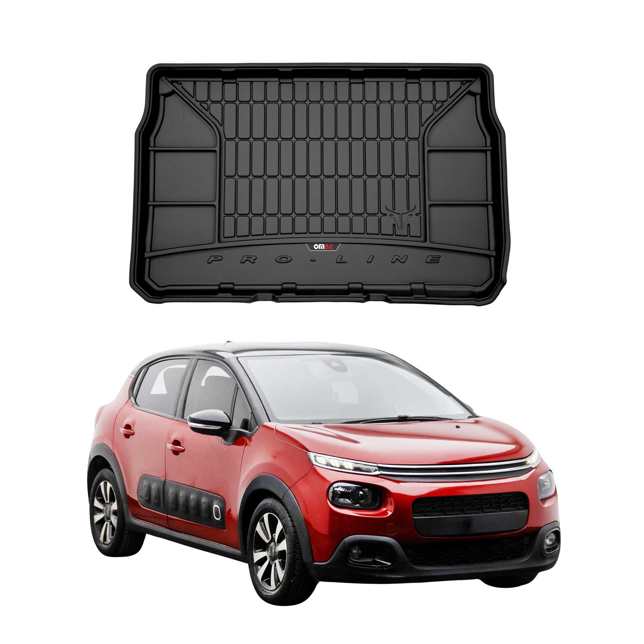 Omac Gummi Kofferraumwanne Für Citroen C3 2016-2024 Tpe Laderaumwanne Schwarz