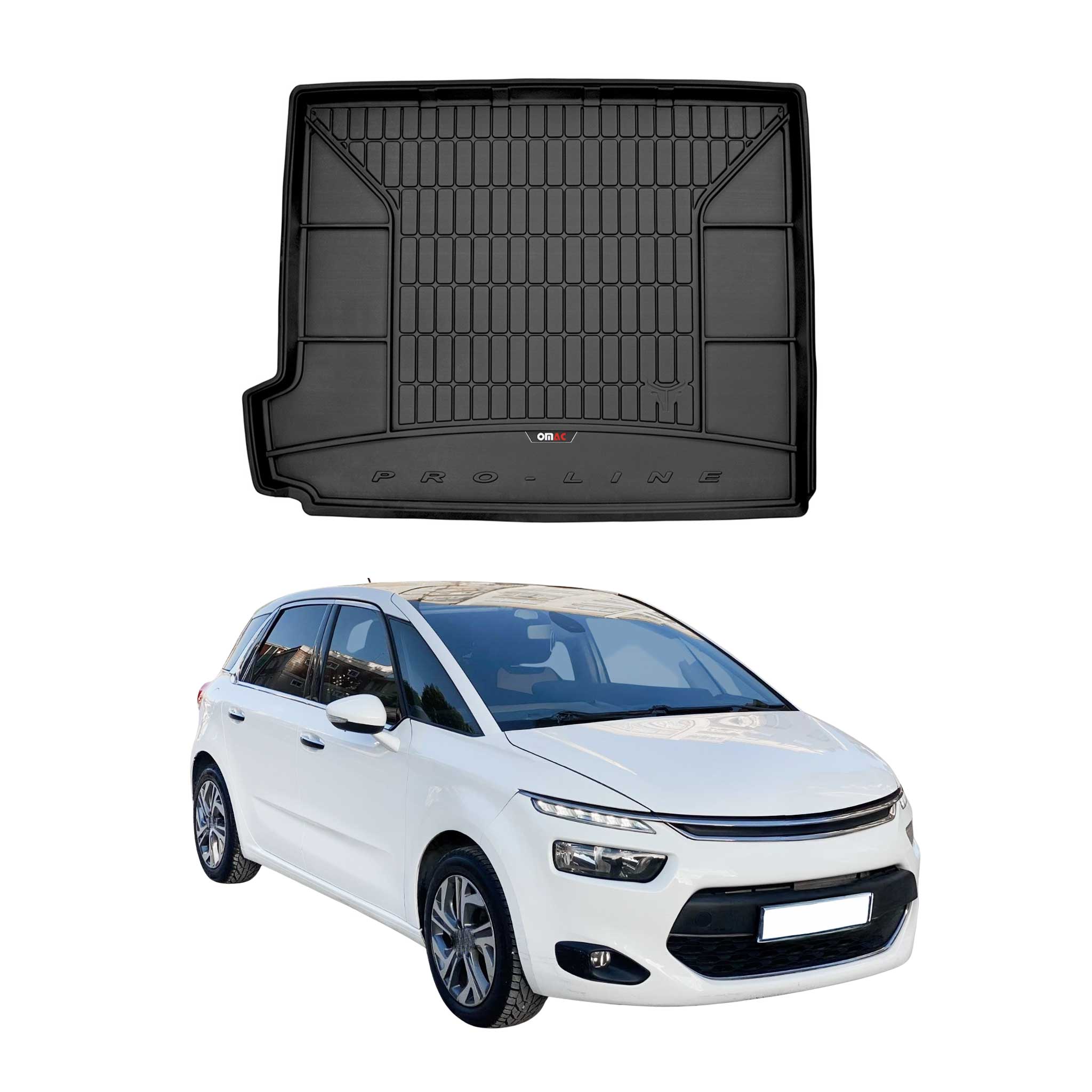 Omac Gummi Kofferraumwanne Für Citroen C4 Grand Picasso 2013-2019 7-sitz Tpe