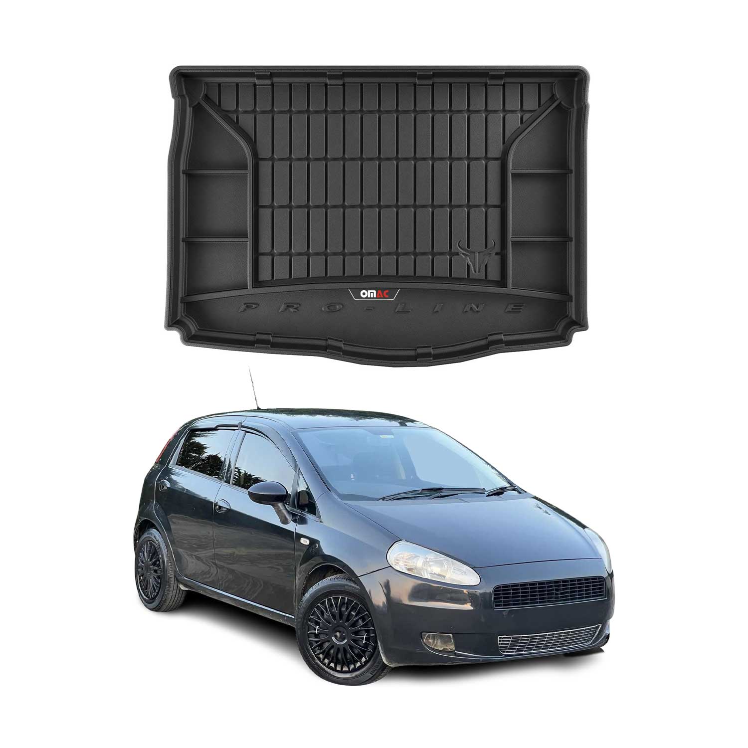 Omac Gummi Kofferraumwanne Für Fiat Grande Punto 2006-2009 5tür Tpe Schwarz