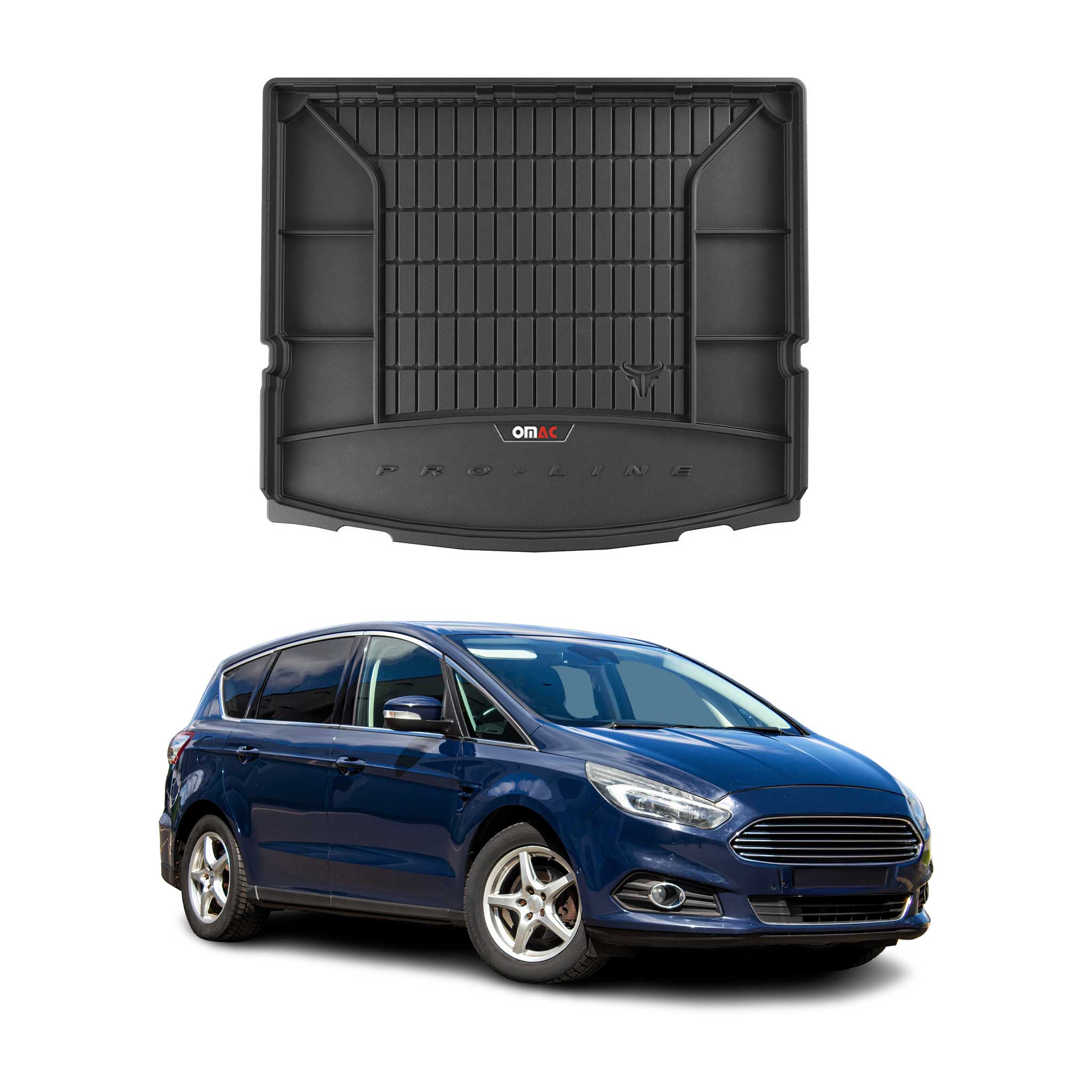 Omac Gummi Kofferraumwanne Für Ford S-max 2015-2024 7-sitz Klappbare 3.reihe