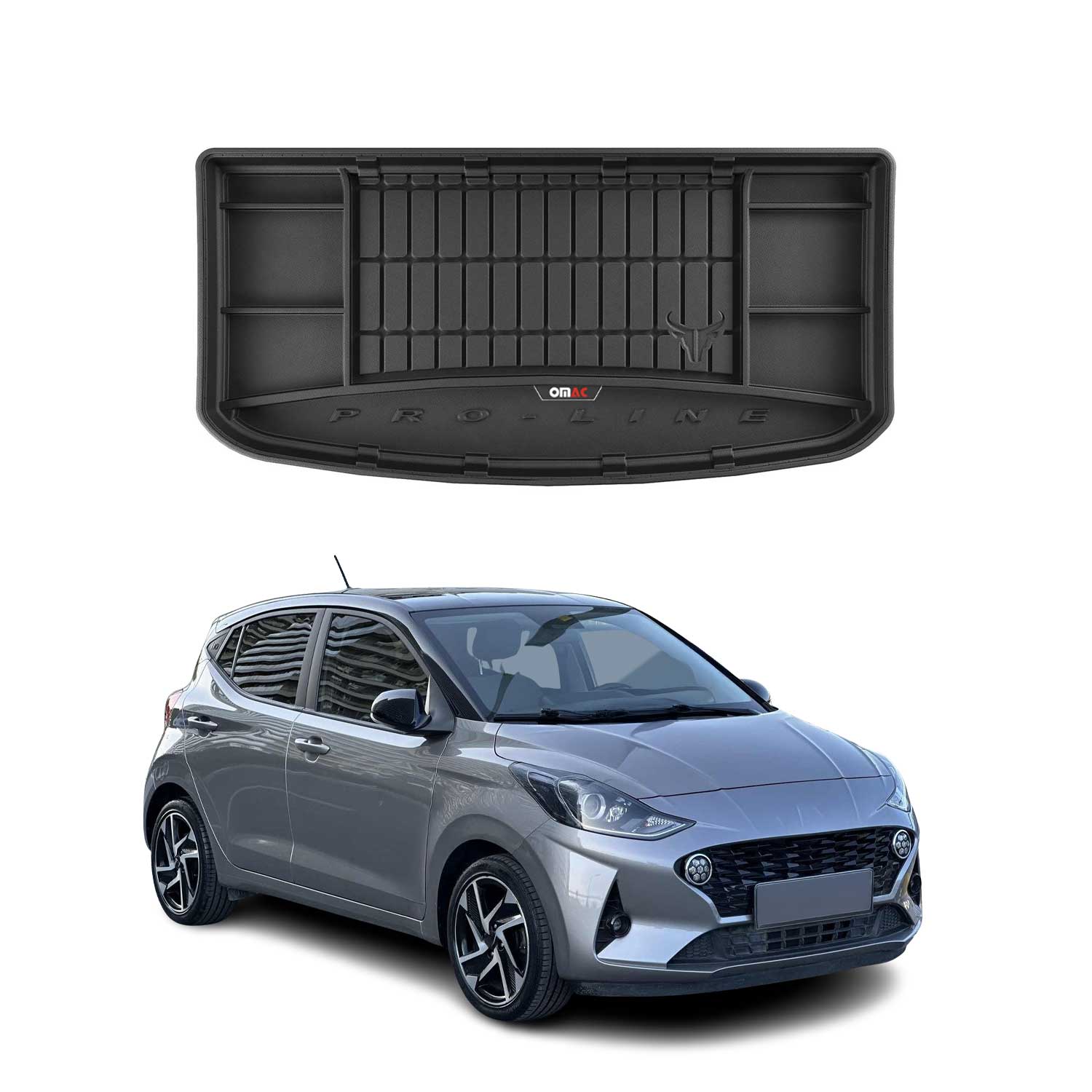 Omac Gummi Kofferraumwanne Für Hyundai I10 2020-2026 Tpe Laderaumwanne Schwarz