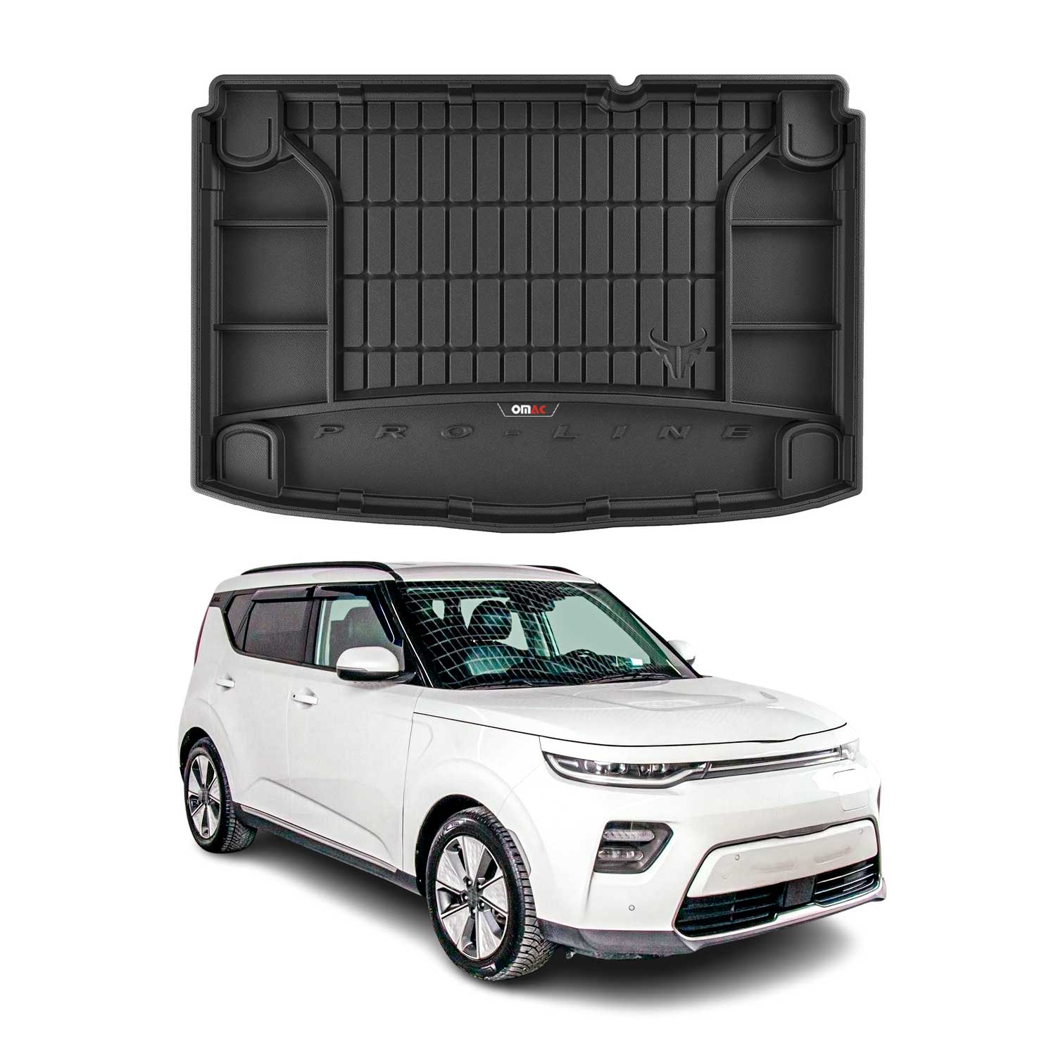 Omac Gummi Kofferraumwanne Kompatibel Mit Kia E-soul 2020-2026 Tpe Laderaumwanne Schwarz