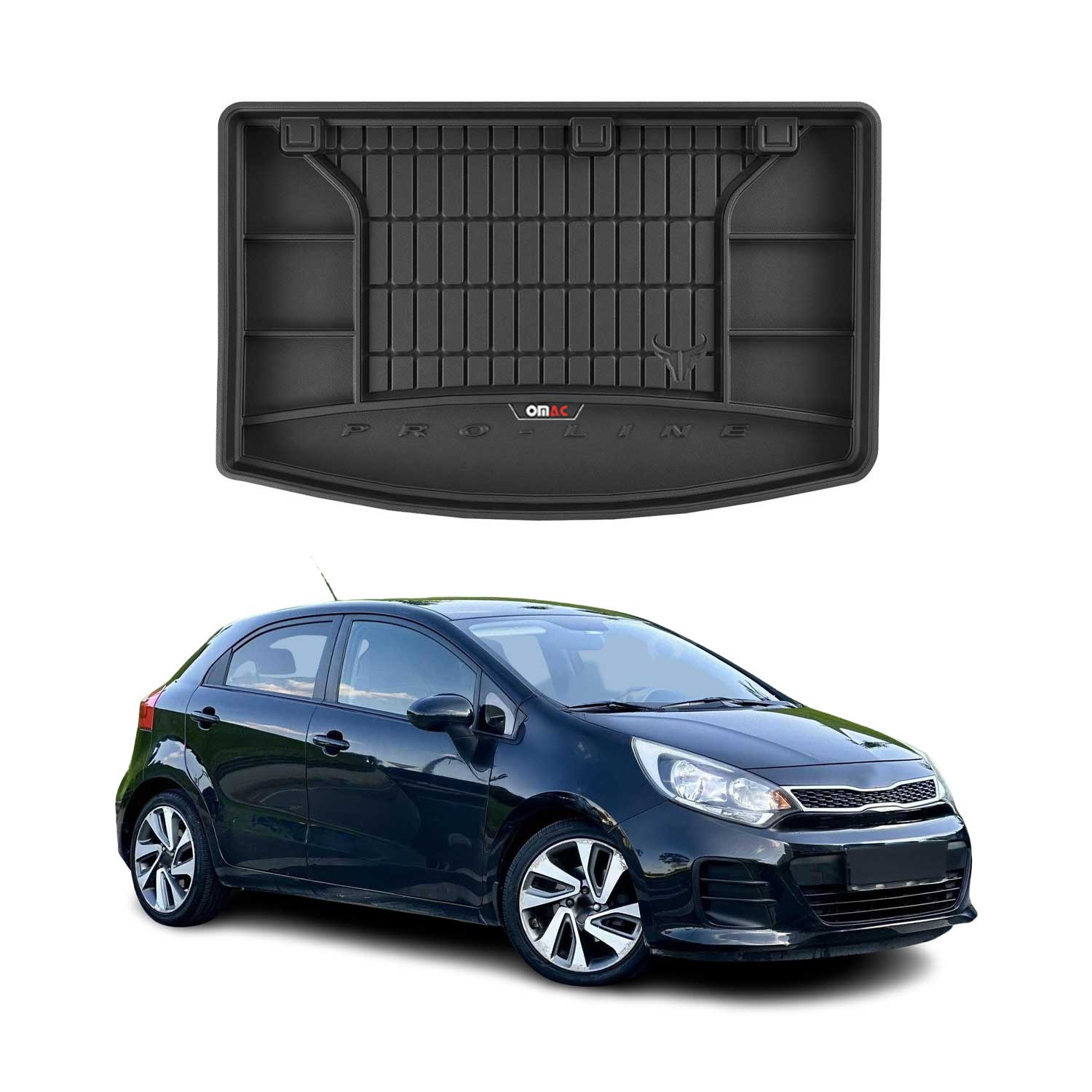 Omac Gummi Kofferraumwanne Für Kia Rio 2011-2017 Tpe Laderaumwanne Schwarz