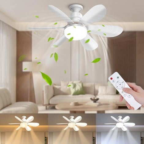 52 Cm Deckenventilator Mit Licht Und Fernbedienung, 40 W Deckenleuchte (3000 K–6500 K) Mit 3 Geschwindigkeitsstufen, Leise, Einstellbare Helligkeit, Timer Für Schlaf- Und Esszimmer