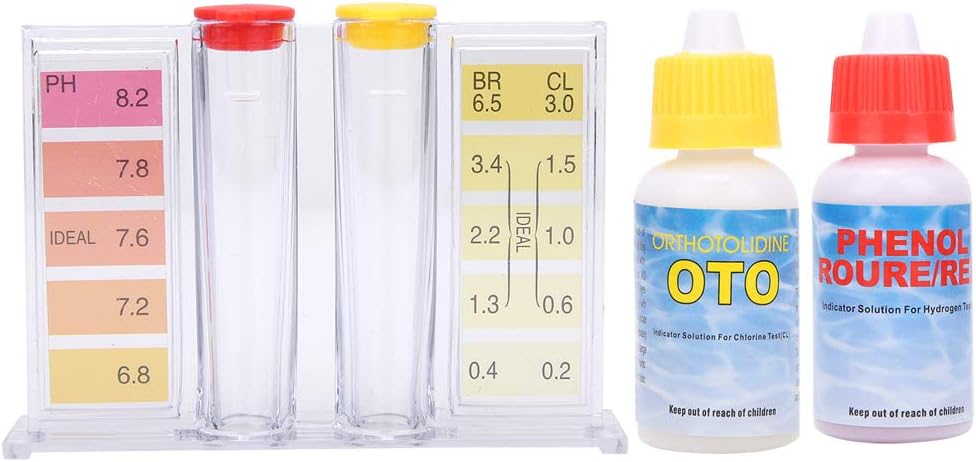 Tragbares Poolwasser-testset, Präzise Ph- Und Chlormessung Mit Farbskala, 15 Cm Box, Ph 7,2 Bis 7,6, Chlor 1,0 Bis 1,5 Ppm Für Heimpools, Spas Und Whirlpools