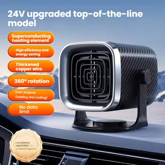 Elektrische Fahrzeugheizung 12 V 24 V Doppelfunktion Heizen Und Kühlen Hocheffizienter Scheibenenteiser Entfeuchter Tragbare Heizung Schwarz 24 V
