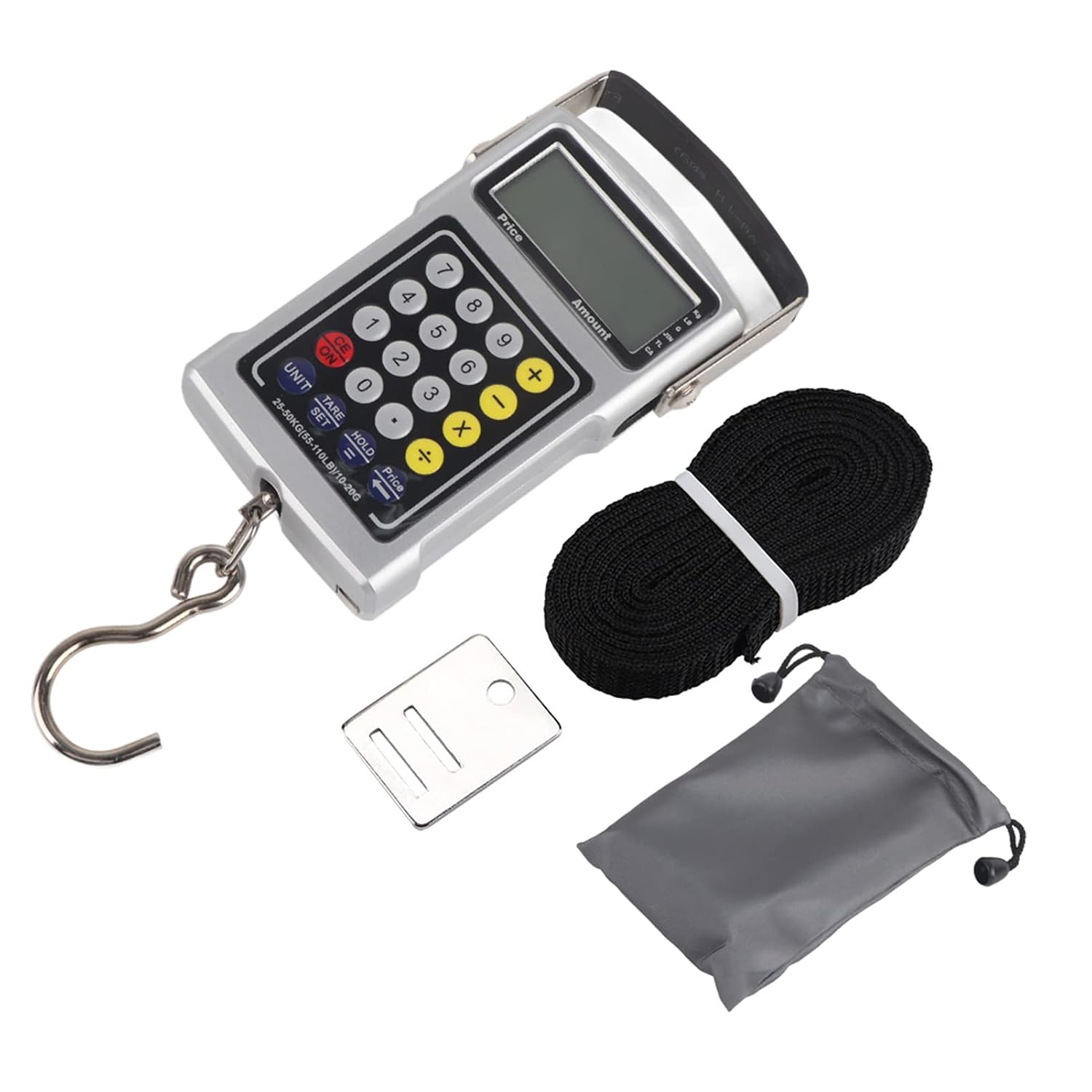 7-in-1 Tragbare Digitale Angelwaage Mit Hintergrundbeleuchtetem Lcd-bildschirm Und Temperaturrechner Für Angler Im Freien