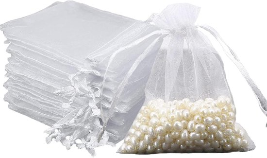 Weiße Organzabeutel 10x15 Cm - 50 Stück - Geschenktüten Für Hochzeiten, Partys Und Feste
