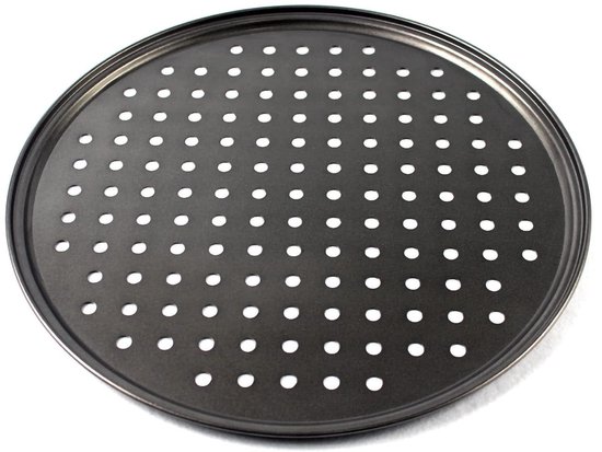 Dailygoods – Perforierter Pizzateller 32 Cm – Rund – Kohlenstoffstahl