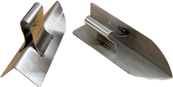 2-teiliges Set Aus Robusten Werkzeugen Zum Glätten Von Ecken An Innen- Und Außenwänden, Inklusive Einer Edelstahlkelle Zum Glätten Von Betonecken.