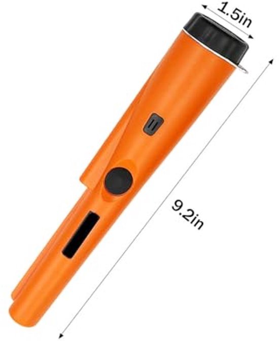 Hochempfindlicher, Tragbarer, Wasserdichter Metalldetektor Mit Pinpointer Und Lichtanzeige Für Jungen Und Mädchen (orange)