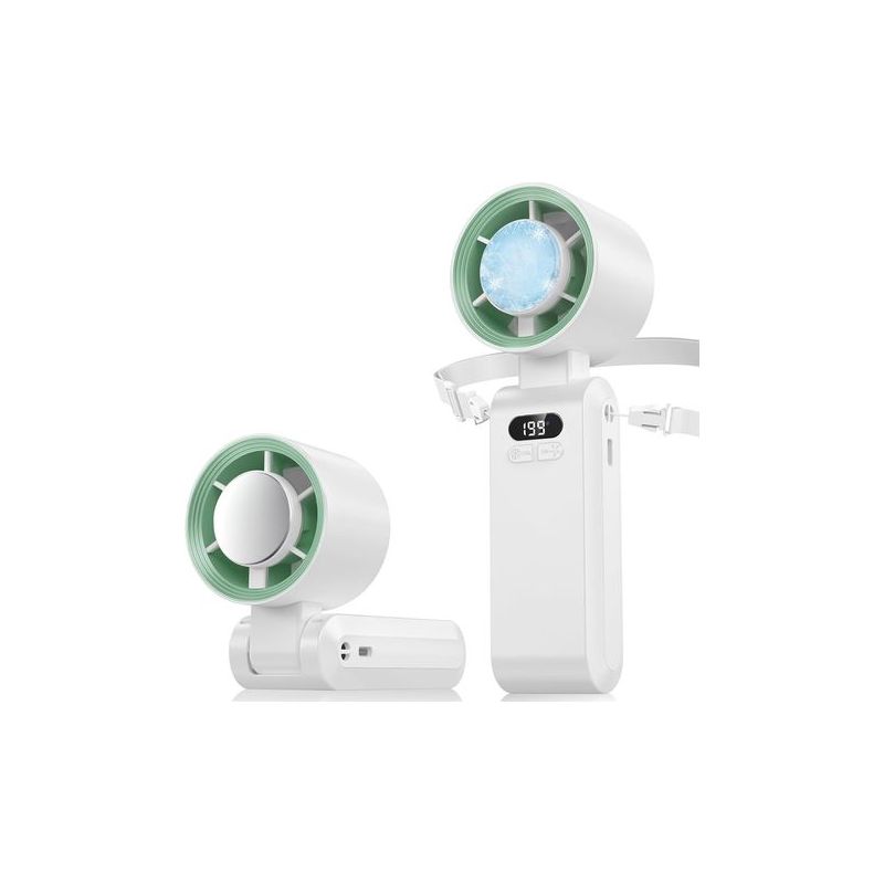 Tragbarer Ventilator, Ultraschnell (10 M/s), Usb-aufladbar (4000 Mah), 1-199 Geschwindigkeitsstufen, Lcd-display, Taschenventilator Mit Turbofunktion Für Büro, Outdoor Und Reisen (weiß)