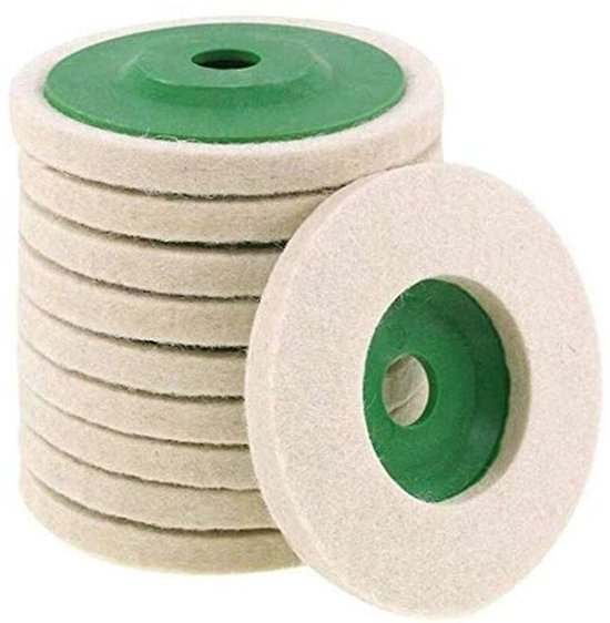 Grün – 10-teiliges Set Polierscheiben Aus Wollfilz Für Winkelschleifer, 10 Cm/8 Mm