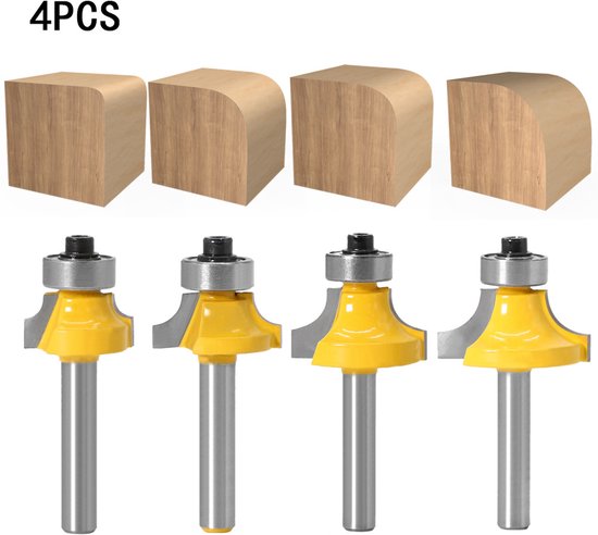 4 Teiliges Abrundungsfräser Set, Bestehend Aus Einem Gebräuchlichen Abrundungsfräser, Einem Hochwertigen Legierungsfräser, Einem Kantenfräser, Ei