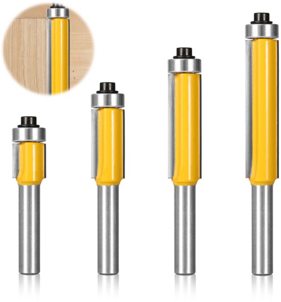 4-teiliges Fräser-set Mit Kugellager Für Die Holzbearbeitung, 8 Mm Schaft