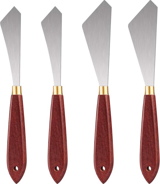 Ölmalmesser-set, Edelstahl-malmesser Mit Holzgriff, Ölmalleinwand, Acrylmalwerkzeuge (4-teiliges Set)