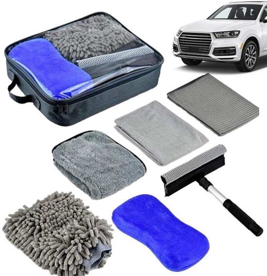 6-teiliges Autoreinigungsset Mit Poliertem Waschkopf Und Autowaschhandschuh