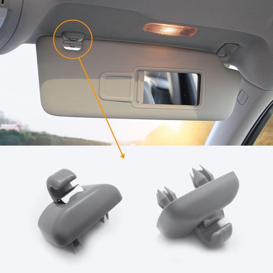 2 Stück Innere Sonnenblendenclips, Upgrade Für Die Sonnenblendenhalterung - Passend Für Audi A1 A3 A4 A5 Q3 Q5 S3 S4 S5 Tt (grau)