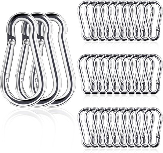 Mini-karabinerhaken, 30 Stück – 4 Cm Lange Edelstahl-federhaken Zum Klettern, Wandern, Camping Und Angeln