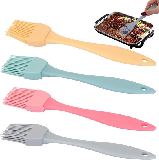 Set Mit 4 Silikon-back- Und Küchenpinseln Zum Backen Und Grillen