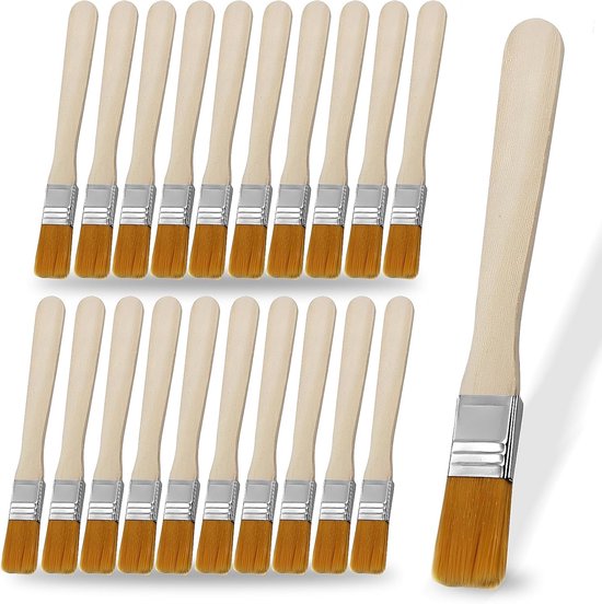 Set Mit 50 Kleinen Flachpinseln Mit Holzgriffen, Ideal Für Diy-kunstprojekte Und Dekorationen