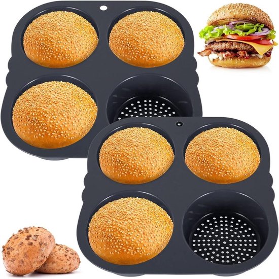 2-teilige Silikon-brotform, Antihaftbeschichtetes Backblech Mit Löchern, Hamburgerform