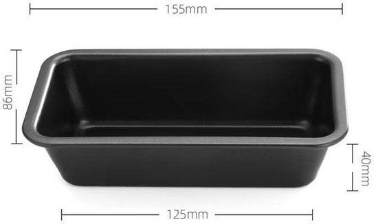 4-teiliges Backform-set – Rechteckig, Aus Kohlenstoffstahl – Geeignet Für Brot, Gebäck Und Toast – 15,5 X 8,5 X 4 Cm
