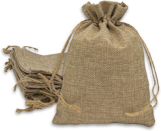 12 Jutebeutel Mit Kordelzug – Naturbraune Geschenktüten (14 X 19 Cm) – Geeignet Für Partys, Hochzeiten Und Diy-projekte – Umweltfreundliches Verpackungsmaterial
