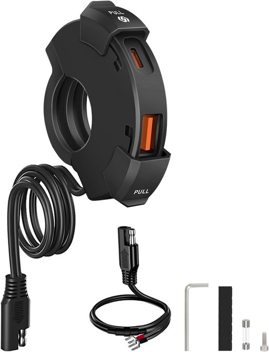 Usb-ladegerät Für Motorräder – Schnellladung Mit Qc 3.0 Und Pd Typ C, Wasserdichtes Autoladegerät Für 12v/24v-fahrzeuge
