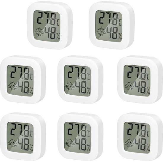 8-teiliges Mini-lcd-digitalthermometer Und Hygrometer Für Den Innenbereich – Ideal Für Baby- Und Kinderzimmer, Büro, Wohnzimmer Und Kühlschrank