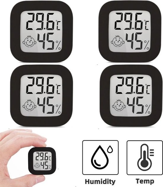 4 Digitale Innenthermometer Und -hygrometer, Lcd-thermometer, Thermometer Und Hygrometer