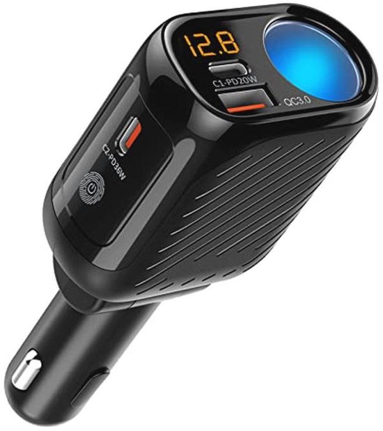 120-w-kfz-ladegerät Typ C – 4-in-1-usb-c-kfz-ladegerät Mit Led-voltmeter