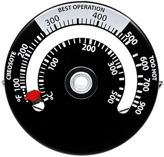 Magnetisches Ofenthermometer - Rohrtemperaturmesser (schwarz)