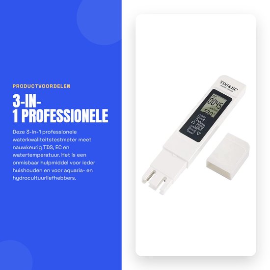 Dailygoods – 3-in-1 Professionelles Wasserqualitätsmessgerät (tds, Ec)