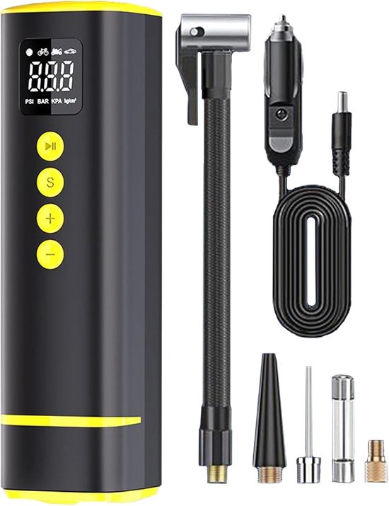 Tragbarer Luftkompressor Tragbare Reifenpumpe Leichte Bauweise Digitalanzeige Kabelloses Manometer Schnelles Aufpumpen Von Motorrad Lkw Fahrrad X 17