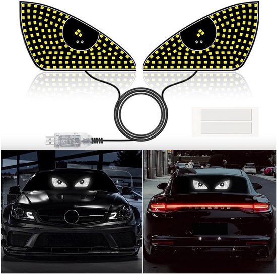 Led-autobeleuchtung Mit Teufelsaugen-effekt Dynamische Led-autobeleuchtung Mit Teufelsaugen-effekt Teufelsaugenbeleuchtung Für Die Autoscheibe 12 12