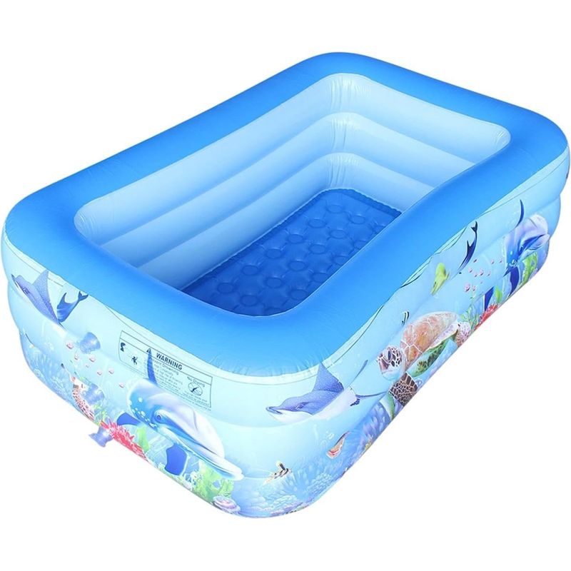 Rechteckiges Babybecken – Planschbecken-spielcenter, Aufblasbares Wasserbecken, Tragbares Rechteckiges Becken Aus Verdicktem Pvc, Robustes Aufblasbares Becken Für Sommerliche Gartenpartys