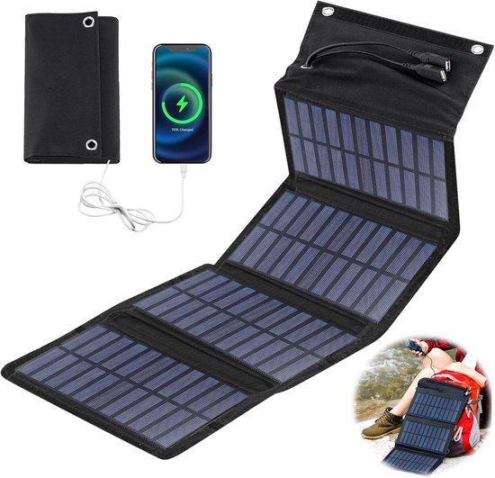Faltbares Solarpanel, 10 W, Tragbares Solarladegerät, 5 V, 2 Usb-anschlüsse, Wasserdicht Für Outdoor-aktivitäten, Camping, Handy-ladegerät, Powerbank