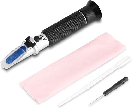 Refraktometer 0-32 Brix Zuckergehaltsmessgerät Tragbares Refraktometer Zur Zuckergehaltsbestimmung Mit Pipette Handrefraktometer-set Schwarz Für