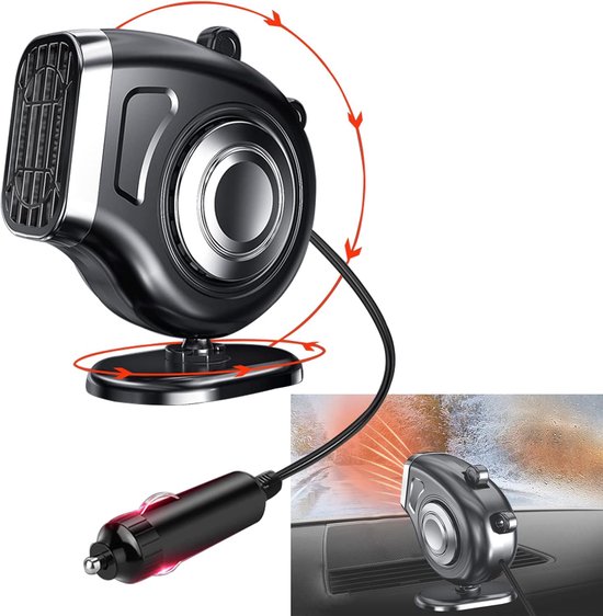 Autoheizung, Mini-autoheizung, Autoenteiser, Antibeschlag, 200 W, 12 V, Batterieanschluss, Tragbarer 2-in-1-heizlüfter Mit Ergonomischem Griff