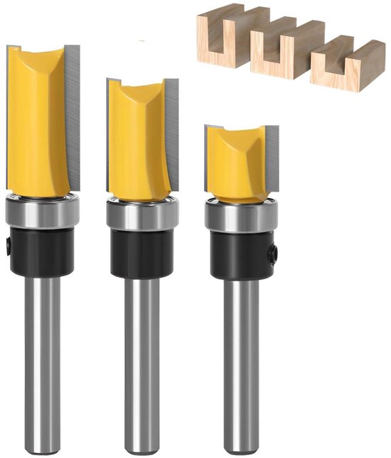Allecto Plus – Kopierfräser-set 6 Mm Für Oberfräsen – Holzfräser-bohrer – 3-teiliges Fräser-set