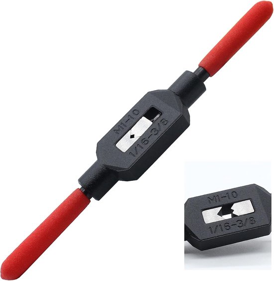 Verstellbarer Gewindebohrerhalter – Handgewindebohrerhalter – Gewindeschneiden – Metrisch M1–m10 – 1/16–3/8 Zoll – Rot