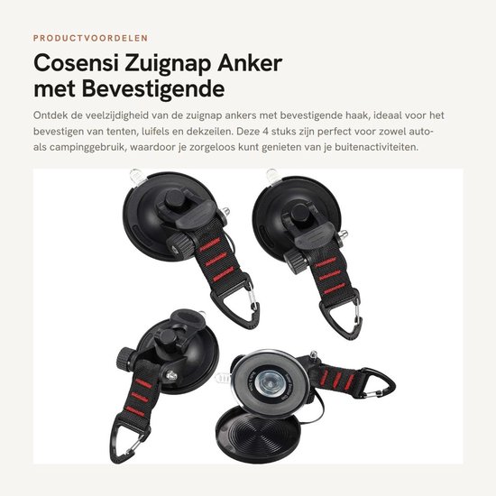 Dailygoods – Saugnapf-anker, 4 Stück – Befestigungshaken – Rutschfest – Verschleißfest – Für Autos/zelte – Hohe Haftung – Saugnapf-anker