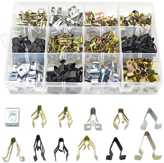 Dailygoody – Metall-befestigungsclips – Universelle Armaturenbrettclips – 240 Stück – Mehrfarbig – Autoteile – Mittelkonsolenverkleidung – Autozubehör
