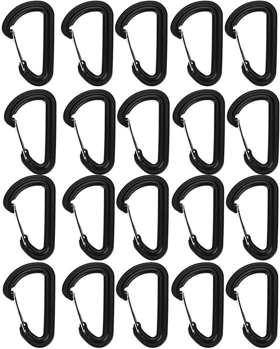 Dailygoods – Karabiner-set, 20-teilig – Strapazierfähiges Pom-material