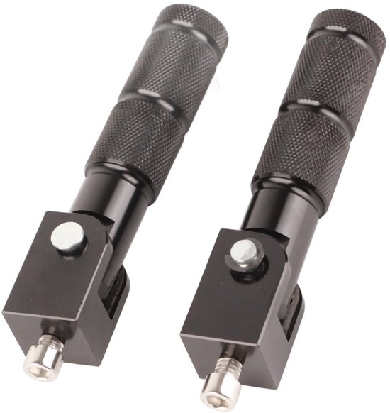 Jhubersproducts - Motorrad-fußpedale - Klappbar - Aluminium - Runde Klapppedale - 8 Mm Universalpedale - Geeignet Für Motorräder -