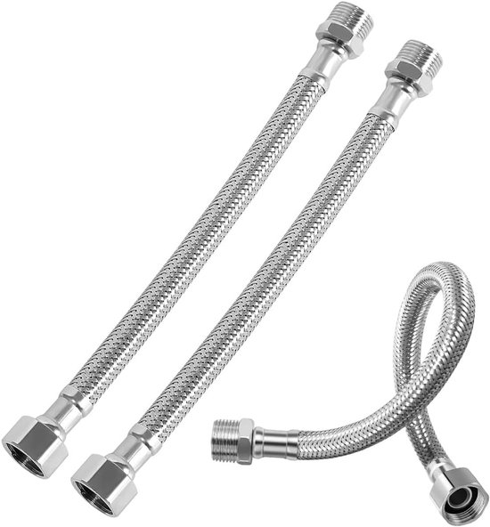 Wasserhahnverlängerung – Flexibler Schlauch – Bad/küche – Edelstahl 304 – 2 Stück