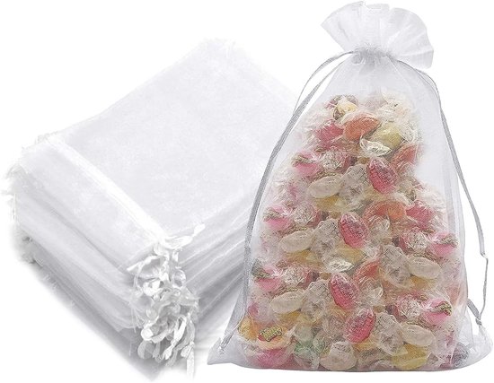 Organzabeutel – Schmuckgeschenktüten – Geschenkverpackung – 30er-set – 20 X 30 Cm – Weiß